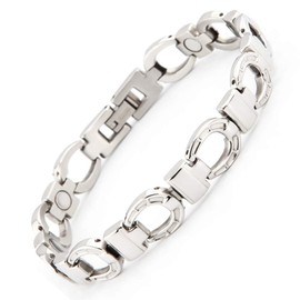 Energetix 4you 5691 Lucky Horseshoe Stainless Steel Energy Magnetic Bracelet Silver Allergy-Free Size S/M