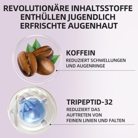 RAZUYEN Eye Cream Against Wrinkles and Dark Circles, Caffeine Eye Cream with Peptides & Hyaluronic Acid, Eye Care Women for Morning and Evening, 20 ml