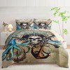 AILONEN 3D Pirate Captain Skull Comforter Set,Octopus Dolphin Bed in