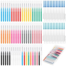 255 Pieces Braces Flossers for Braces, Interdental Brush Soft Dental Floss Picks Braces Cleaning Kit Toothpick Dental Brush Braces Teeth Flossers Brushes for Tooth Cleaner(Multiple Sizes)
