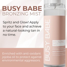 Bronzing Facial Tanning Mist - Face Tanner Spray For A Natural, Non-comedogenic Tan - Daily Self Tanning Mist With 100% Natural DHA Actives - Quick Tan Spray For Face - 3.38 Fl Oz