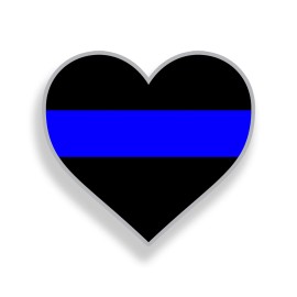 Real Sticky Heart Blue Line Sticker Laptop LEO Cup Car Vehicle Window Bumper Decal Back The