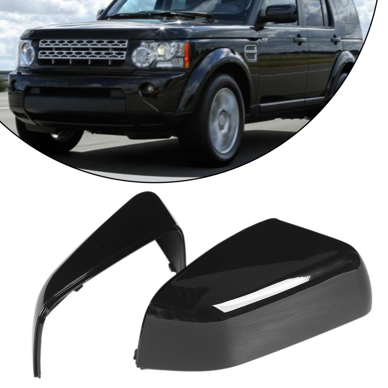 2PCS Door Mirror Cover LR019962 Glossy Black Replacement for LAND