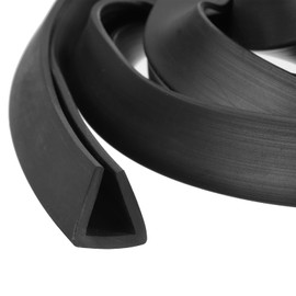 sourcing map Sourcing Map U Channel Edge Trim, 3.3ft Length Rubber Guard Seal Strip Protector, Flat Type Fit for 7.5-8mm Edge, (7/16" W x 15/32" H) Black