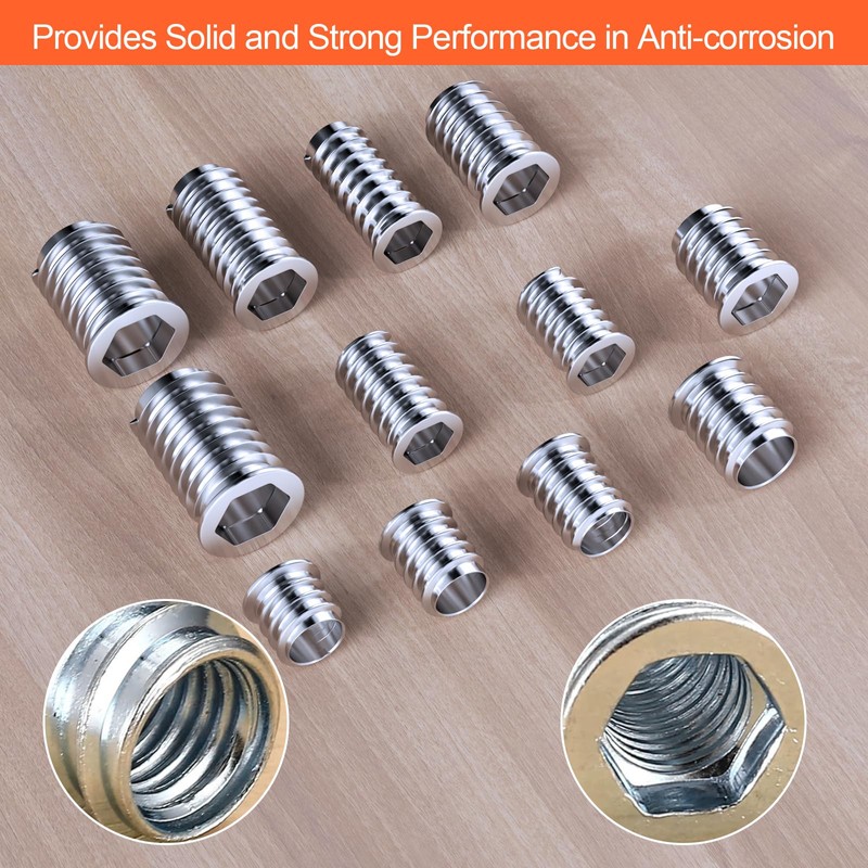 Legpador A total of 130 screw-in nuts, threaded insert wood
