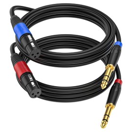 Jozzai (2Pack / 6.6 FT) Female XLR to 1/4 Inch (6.35mm) TRS Mono Jack Microphone Cable, Balanced 3 Pin XLR Female to Quarter inch TRS Plug Mic Cord for Dynamic Microphone