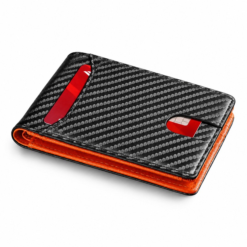 Ultra Thin RFID Wallet for Men – Carbon Fiber Pattern
