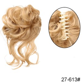 Uotp Claw Synthetic Hair Bun Messy Curly Hair Bun Chignon Elastic Ponytail Scrunchy Hair Band Hair Pieces Hair Ring Wrap For Women Hairpins (#27/613)