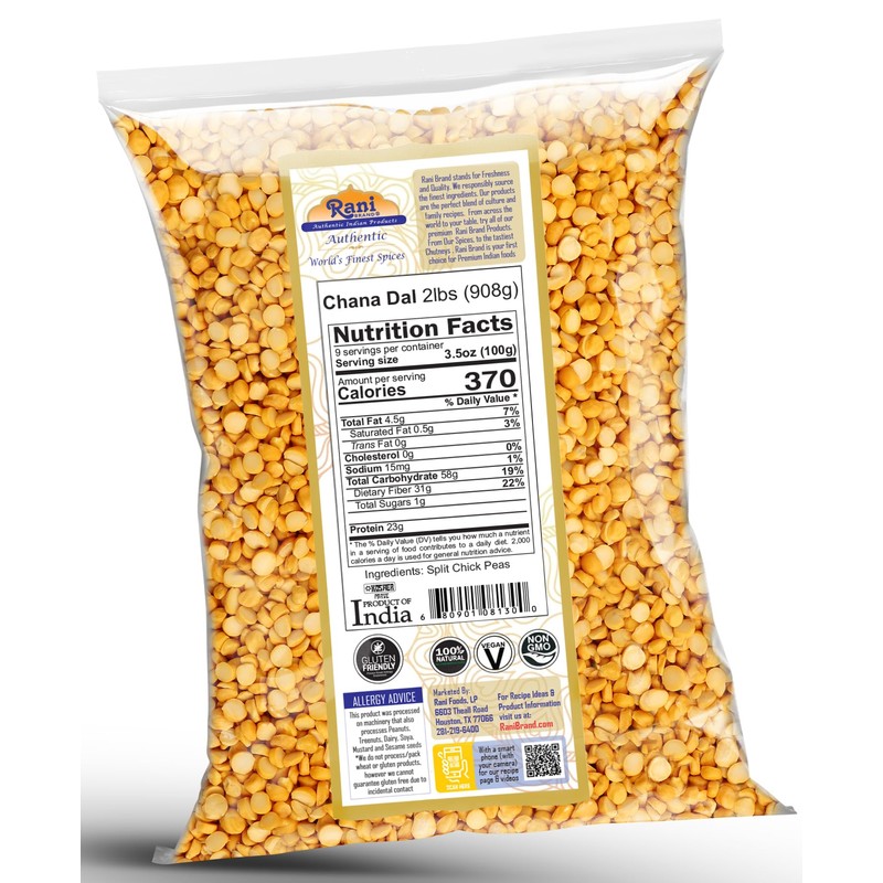 Rani Chana Dal (Split Desi Chickpeas without skin) 32oz (2lbs)