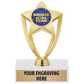 Rookie of The Year Trophy - 6" Gold Star Rookie Recognition Trophy Awards