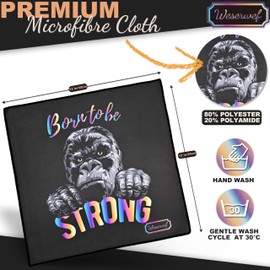 Weserwef® XXL Microfibre Cloth Glasses Cleaning Cloths in Optician Quality – 30 x 30 cm – for Cleaning Glasses, Smartphone, Tablet, Camera. Glasses Cleaning Cloth, Display Cloth (Gorilla)