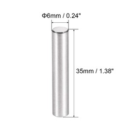 TOP-VIGOR 25Pcs 6mm x 35mm Dowel Pins Shelf Support Pegs, 304 Stainless Steel Cylindrical Shelf Support Pin Fasten Elements Silver Tone