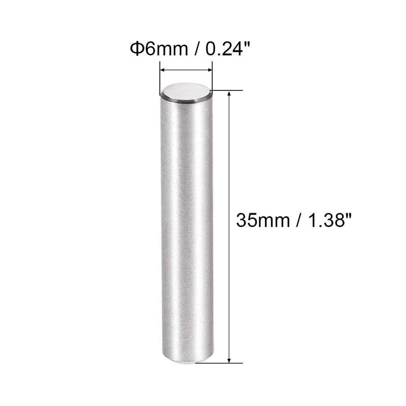 TOP-VIGOR 25Pcs 6mm x 35mm Dowel Pins Shelf Support Pegs,