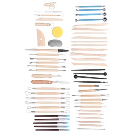 Herramientas de Arcilla, Juego de Herramientas para Esculpir, Kit de Herramientas de Cerámica de 57 Piezas con Caja de Plástico para Principiantes Y Artesanos Profesionales o Entusiastas del Bricolaje