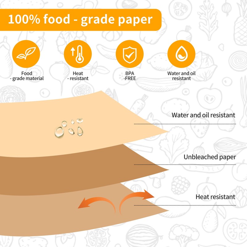 Pack of 200 Baking Paper for Hot Air Fryer, Airfryer