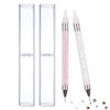 2PCS Dual-Ended Rhinestone Picker Dotting Pen, Kememo Wax Tip Pencil