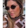 Retro Small Irregular Half-Frame Metal Sunglasses for Women, Trendy Lightweight