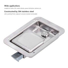 Paddle Door Latch Flush Mount Paddle Door Latch Weatherproof 304 Stainless Steel Toolbox Lock with 2 Keys Suitable for RVs Trailers
