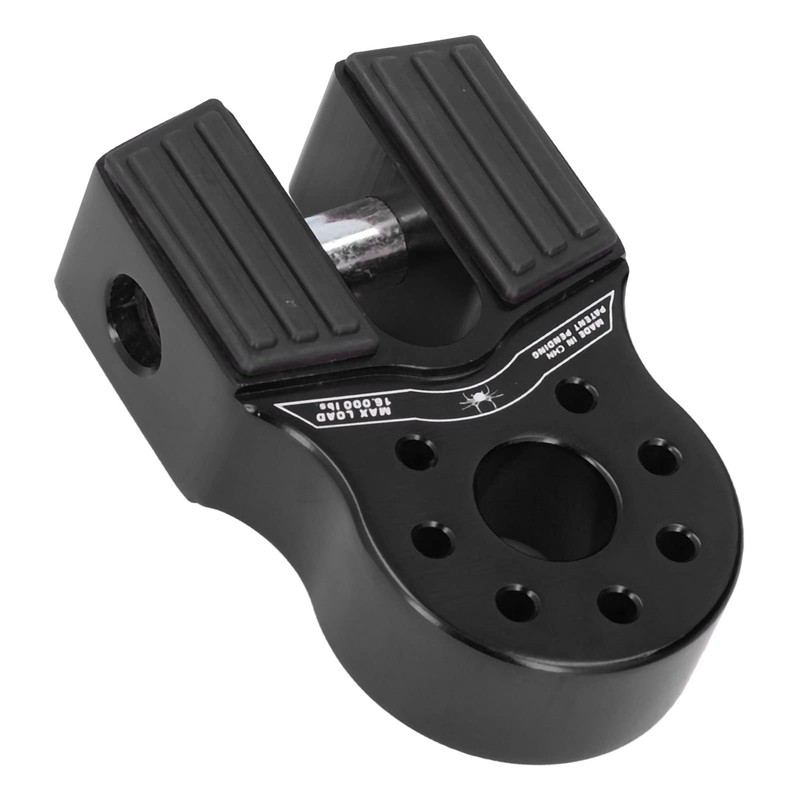 Flat Winch Shackle Mount with 16000LB Rubber Side Guard, Aluminum