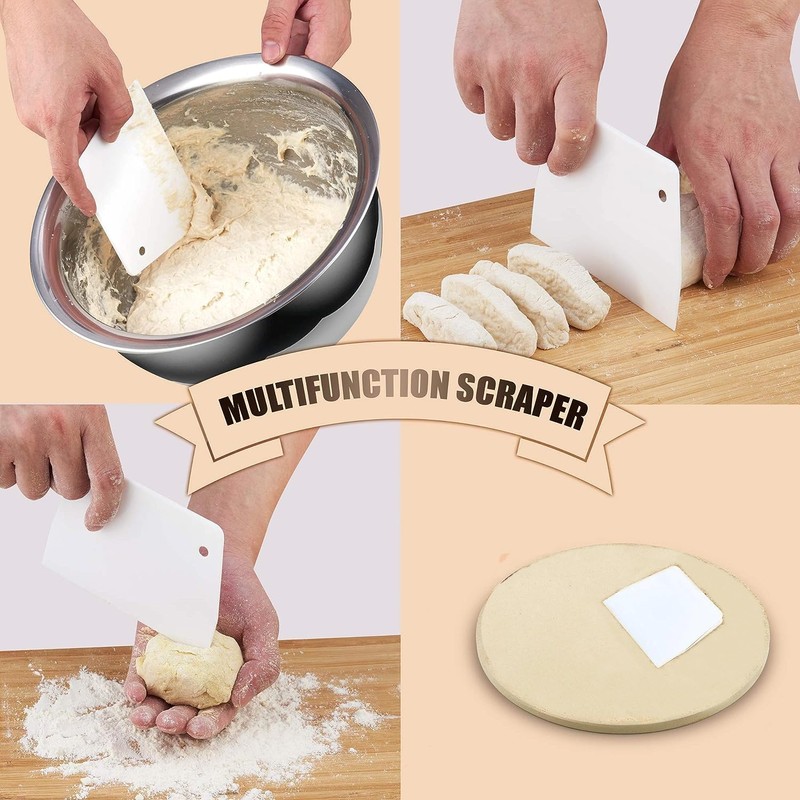 Cook N Home Pizza Grilling Baking Stone with Scraper, Heavy