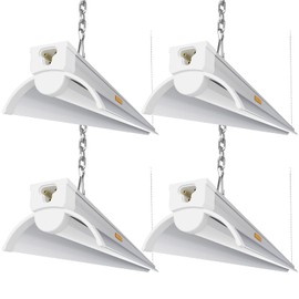 JESLED 4FT LED Shop Light 12000LM | 50-70-90W Adjustable Power | 5000K Daylight Linear Fixture | Linkable Hanging/Flush Mount for Garage, Basement, Workshops | ETL Certified