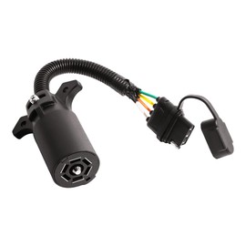 Oyviny 7 Way to 4 Way Trailer Plug Adapter, RV Blade 7 Pin Round to 4 Pin Flat Trailer Light Adapter 11.6 Inches