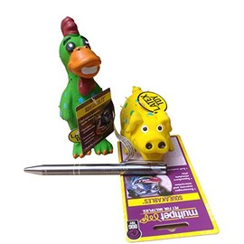 HDP Multipet Latex Squeaking Mini Toy Bundle Color:Set Pig and Chicken