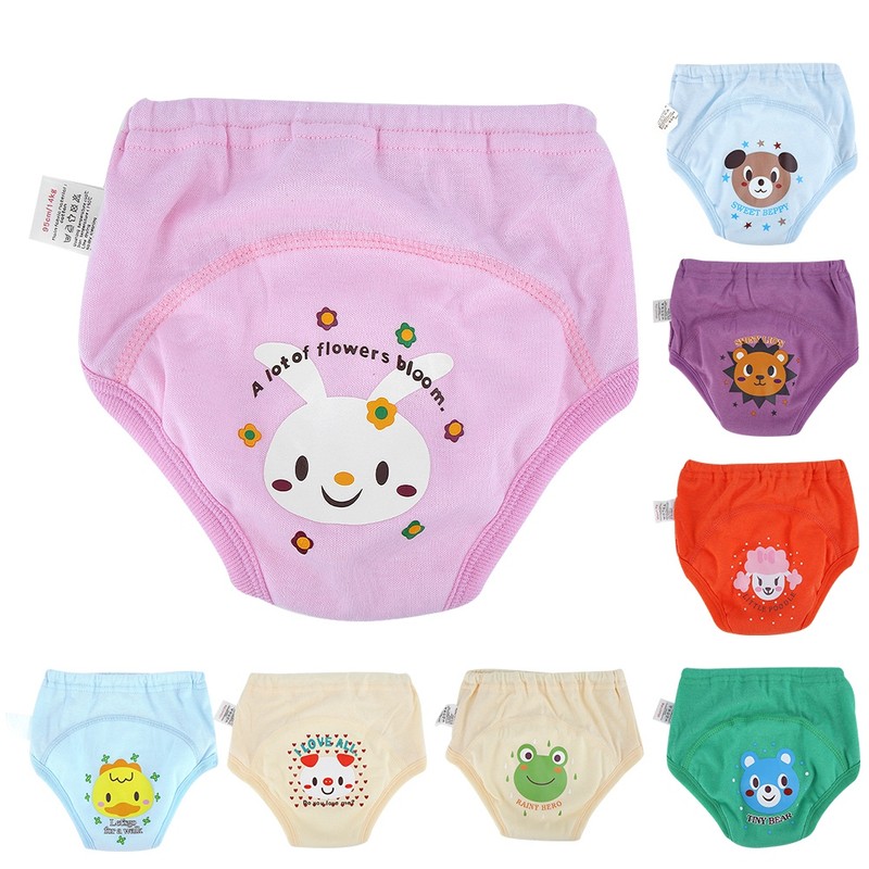 8PCS Baby Cloth Cartoon Waterproof Diapers Nappies Toddler 4 Layers