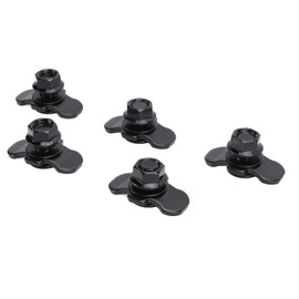 CFTGIW 5PCS L Track Double Lug Threaded Stud Nut Fitting M10x20mm for Truck Bed Trailer Cargo Control Pickup RV ATV Heavy Duty Anchor Points Bearing 5500 LBS (Black)
