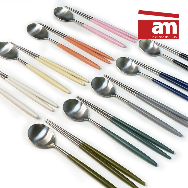 am Italian 4-person cutlery set solid round integrated 4P (spoon