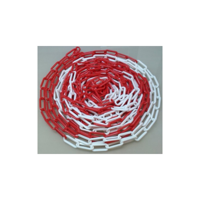 PCH-6x12 Red and White Plastic Chain 6mm 12.30 Meters