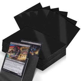 Pack of 100 Card Sleeves, 66 x 91 mm Trading Card Sleeves, Black Sports Card Protective Covers, Practical Pockets for Collectors, for Trading Cards, Coins, MTG