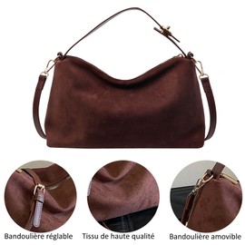 MOTIVE LIFE Women's Shoulder Bag PU Leather Shoulder Bag Fashion Shoulder Bag Handbag Retro Soft Women's Hobo Bag,with Adjustable and Detachable Strap(with 1 Free Pom-pom Pendant) Black