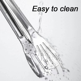 Kitchen Tongs(9'')-304 Easy to Clean-Food Safe Stainless Steel Cooking Tongs,Salad,BBQ,Serving,Frying Tongs Utensils,Kitchen Gift etc,Easy Grip Best Sturdy Tongs,Non Stick. (9&12inch)