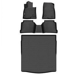 GINOWY- Floor Mats Cargo Liner Set for Mazda 6 2021 2020-2014, TPE All Weather Protection Car Mats for Mazda 6 2021, Anti-Slip Floor Liners Waterproof Heavy Duty Automotive Accessories Black