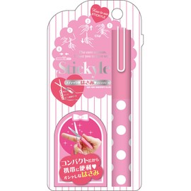 サンスター文具 カジュアルスティッキールはさみ ピンク ドット S4763688
