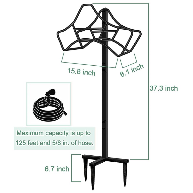 Garbuildman Garden Hose Holder Stand- Outdoor Water Pipe Metal Reel