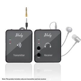Btuty Wireless in Ear Monitor System Earphone Monitor Transmission System Rechargeable Receiver(Gray-Receiver and Transmitter)