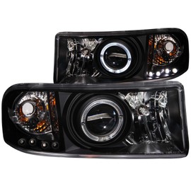 HEADLIGHTSDEPOT Black Housing Halogen Headlights Compatible with Dodge Ram 1500 2500 3500 1994-2002 Includes Left Driver and Right Passenger Side Headlamps