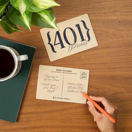 Newport, Rhode Island, 401 Area Code (Blue) (4x6 Birch Wood Postcards, 2-Pack Stationary, Rustic Home Wall Decor)