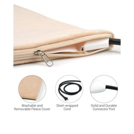 NICREW Pet Heating Pad for Dogs and Cats, Heated Pet Mat with Steel-Wrapped Cord and Soft Fleece Cover, 27.5 x 17.5 Inch, 50 Watts