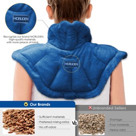 MORLIDEN Microwavable Heated Neck Wrap Warmer and Shoulder Heating Pad Microwave, Weighted Microwave Heating Pad for Neck and Shoulders Hot and Cold Compress