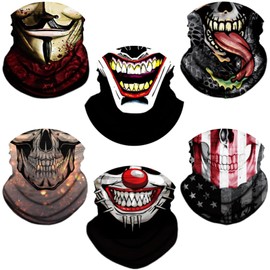 NavlPlasir 6 Pack Neck Gaiter Face Mask Bandana Scarf Balaclava for men women (B-Multi-B)