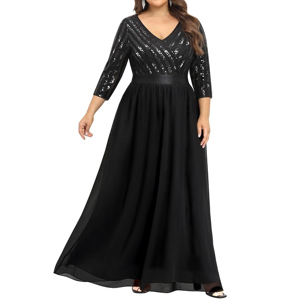 Talisea Black Formal Dresses for Women Plus Size Long Gowns
