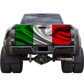 GRAPHIX EXPRESS Truck Tailgate Wrap for Pickup Trucks (T50 Italy Italian Flag) Tailgate Decal Tailgate Decals for Pickup Trucks Truck Decals and Graphics Decals for Trucks