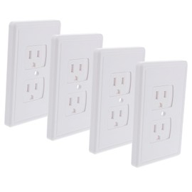 Mipcase 4Pcs Childproof Socket Covers French Style Outlet Plug Protectors for Safety Durable Material Prevents Dust Accidental Touching for Home Office Use