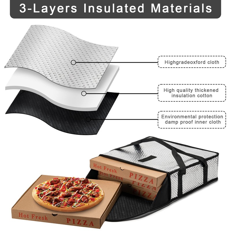 iceMi Pizza Bags for Delivery 18" X 18" X 5"