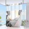 TWLSNCD Extra Long No Hook Tropical Shower Curtain with Snap