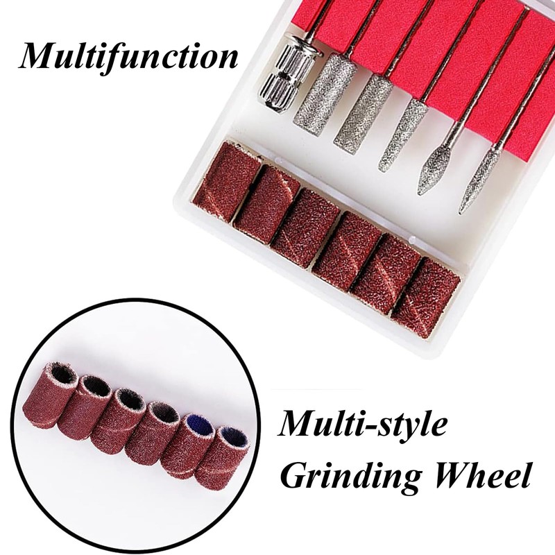 6 Pcs Nail Drill Bits, File Nail Drill Bits, Manicure