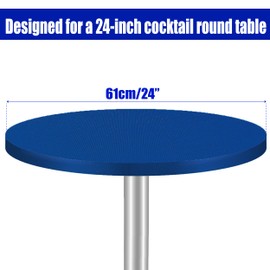 BuleVina 4 Pack 24 Inch Round Fitted Tablecloth – Blue Elastic Stretch Spandex Table Cover Cap – Small Outdoor Cocktail Table Topper for Bar, Pub, Party, Folding Tables